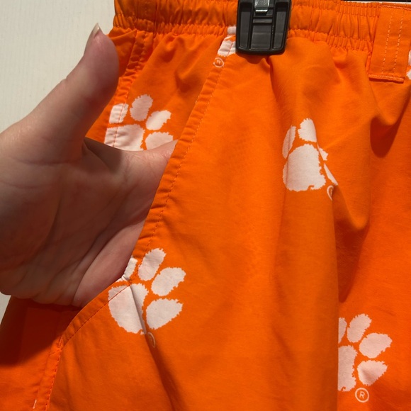 Columbia Orange Clemson Tigers Swim Shorts with White Paw Prints size XL NWT - Picture 2 of 9